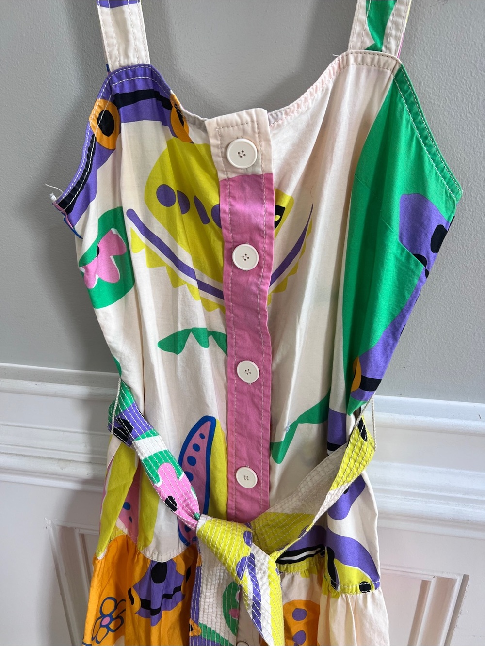 Zara Cream Multicolor Abstract Midi Dress - Picture 2 of 8